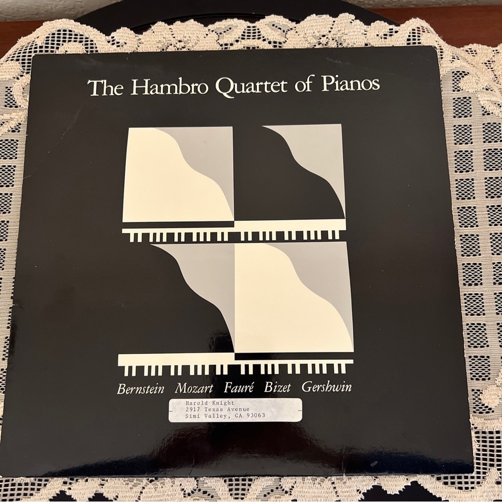SIGNED 1985 The Hambro Quartet of Pianos LP Vinyl Record Program of Performance.